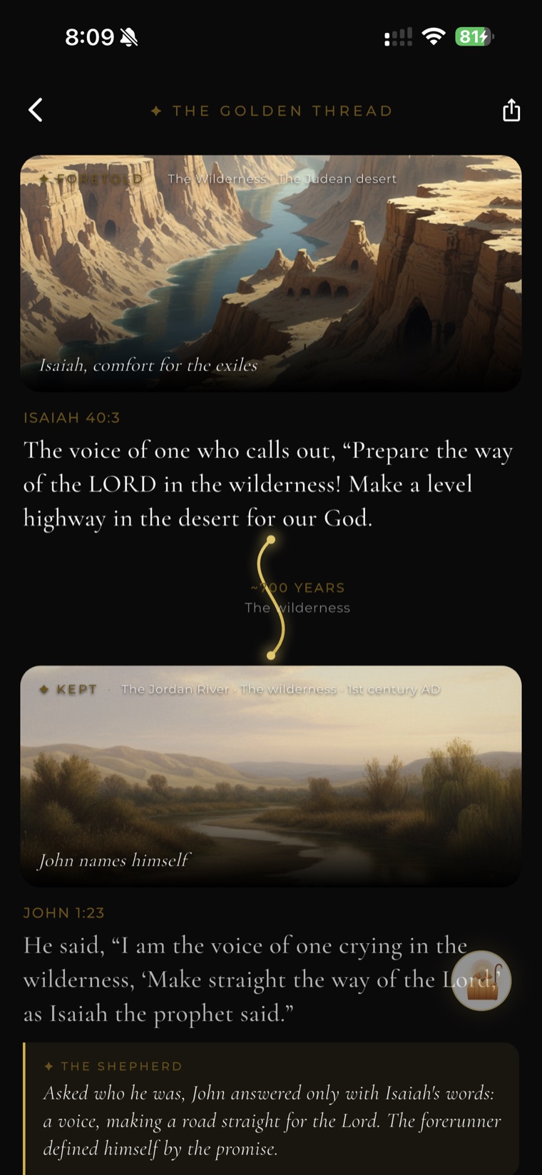 The Golden Thread — Isaiah 40:3 foretold, John 1:23 kept, 700 years apart