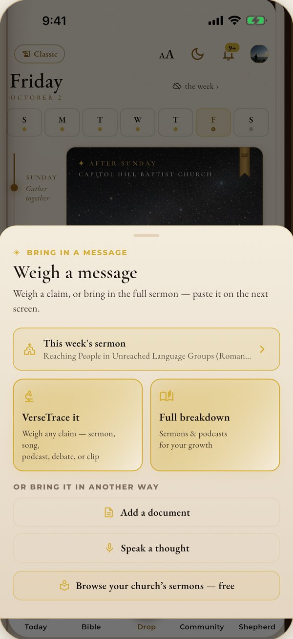 VerseTrace: weigh a message